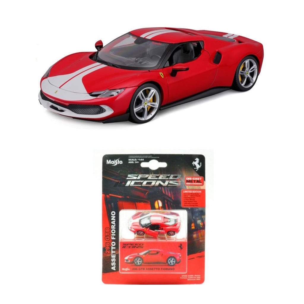 Maisto Ferrari 296 GTB Assetto Fiorana Red (Speed Icons) (1:64 Scale)