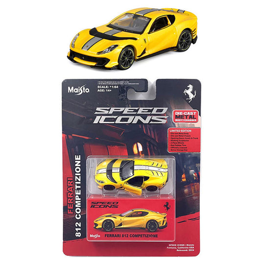 Maisto Ferrari 812 Competizione Yellow (Speed Icons) (1:64 Scale)