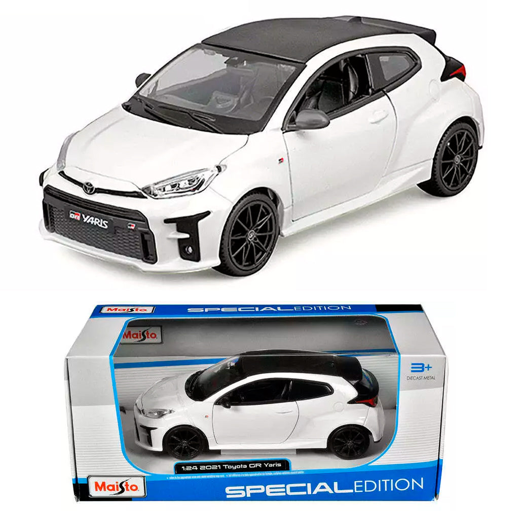 Toyota GR Yaris 2021 Blanche - Maisto 1:24 Neuve Avec Boîte, édition Spéciale
