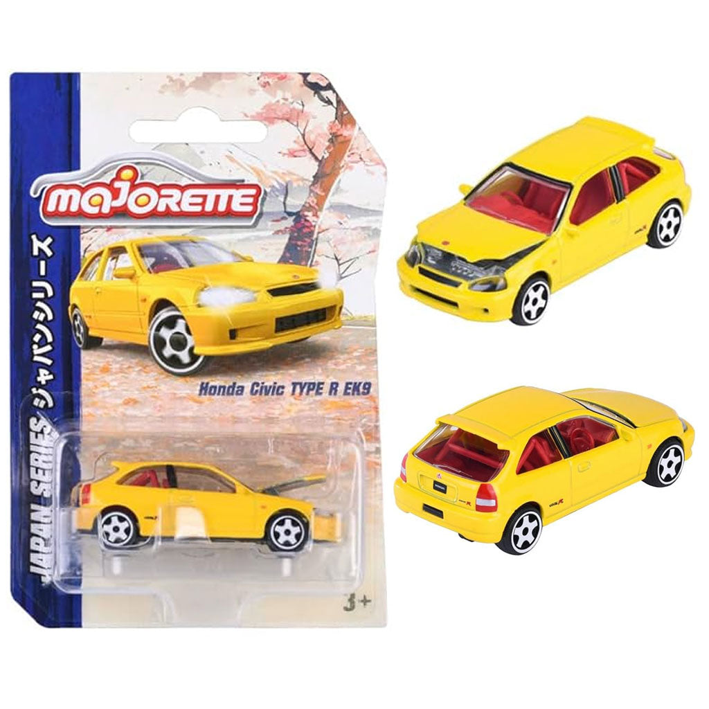 Majorette Japan Series - Honda Civic Type R EK9 Yellow (1:64 Scale)