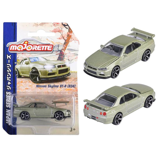 Majorette Japan Series - Nissan Skyline GT-R R34 Millennium Jade 1:64