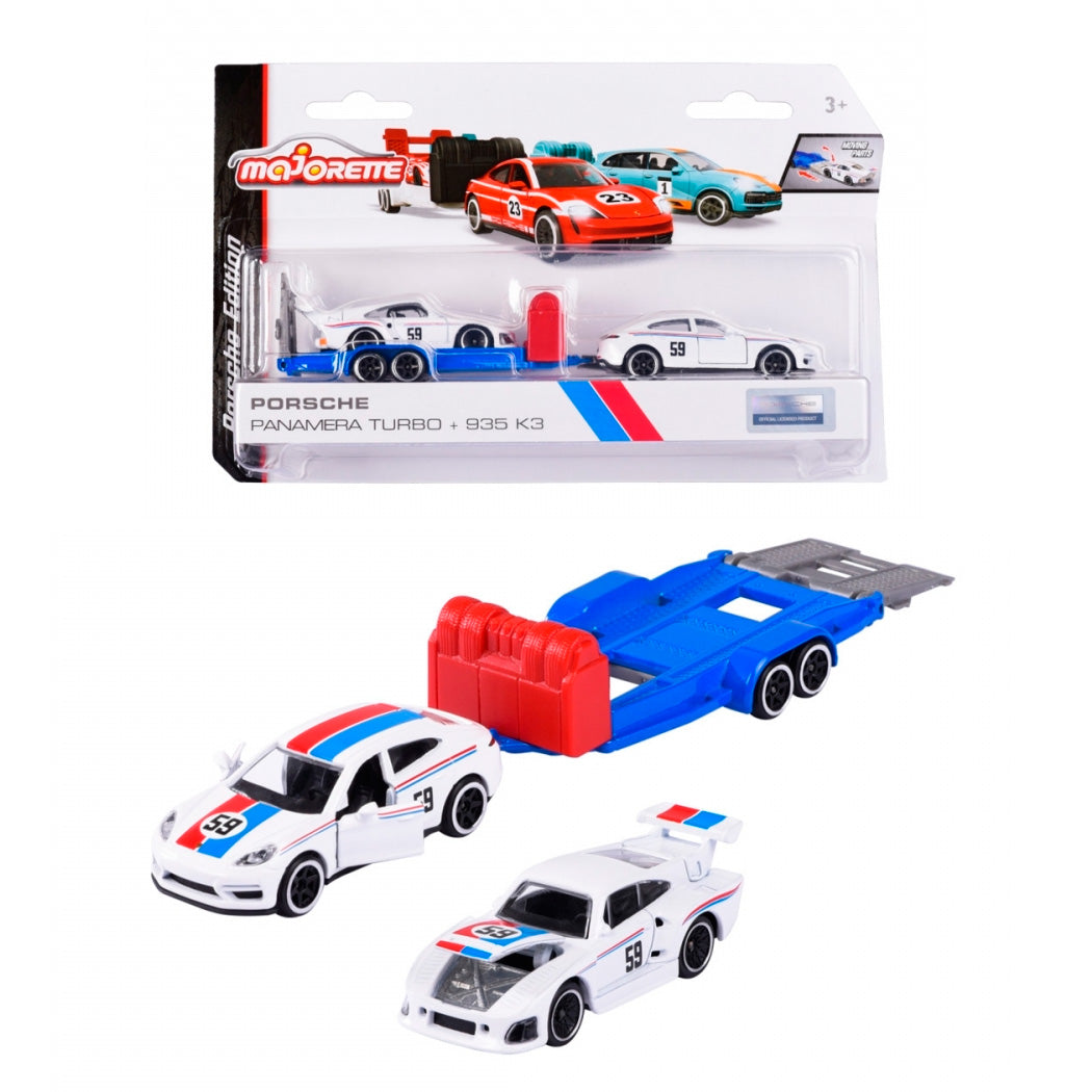 Majorette Porsche Race Trailer Set - Panamera Turbo & 935 K3