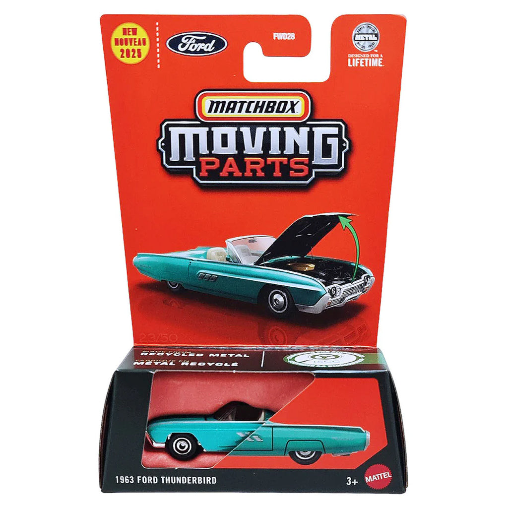 Parti mobili Matchbox 2025 #23 1963 Ford Thunderbird CHALFONTE BLU