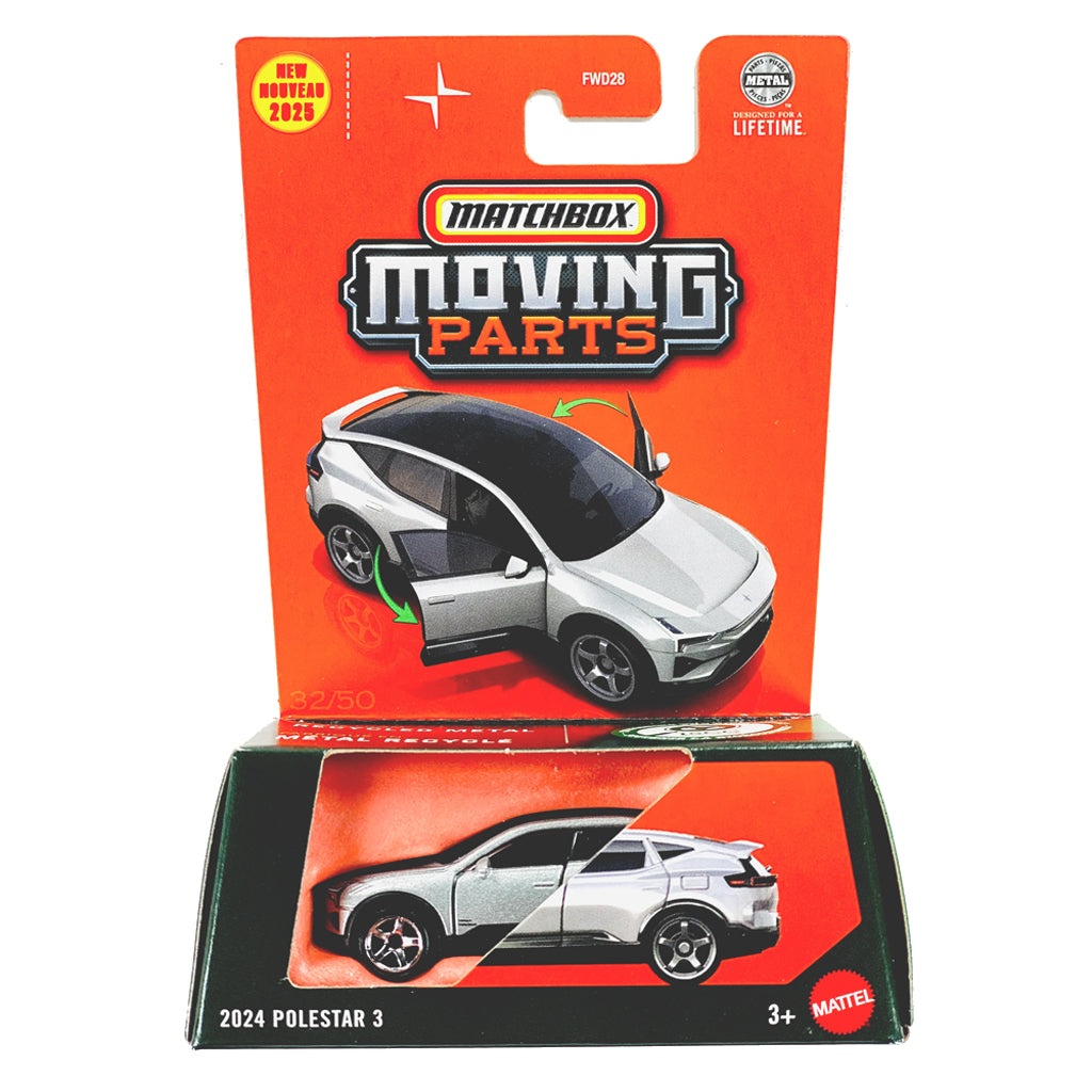 Matchbox Moving Parts 2025 - 2024 Polestar 3 Silver (1:64 Scale)