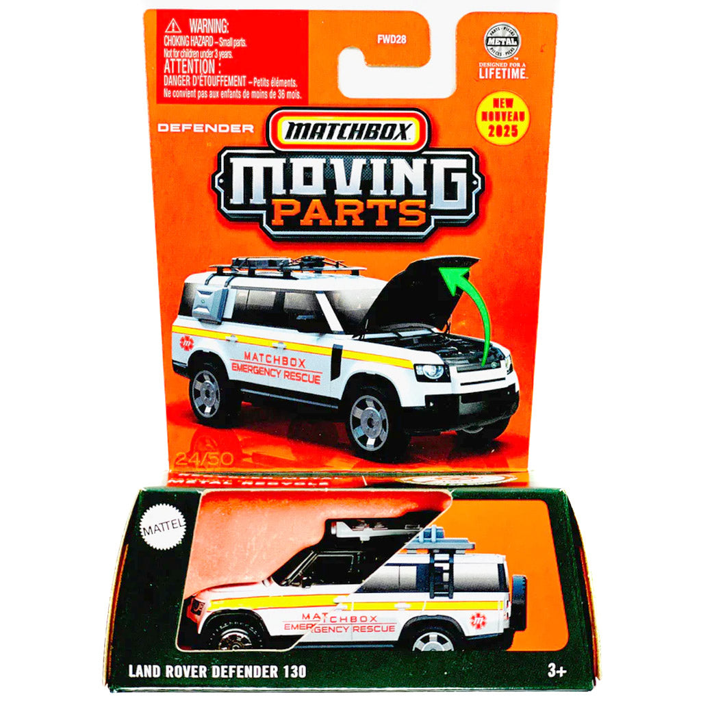 Matchbox Moving Parts Rover Matchbox Moving Parts 2025 - Land Rover Defender 130 Emergency Rescue ...