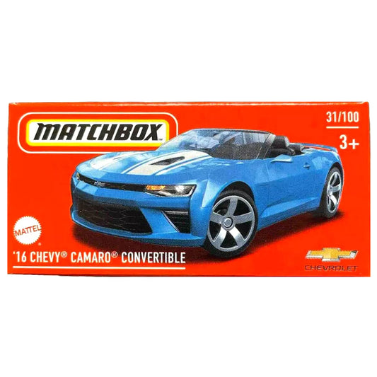 Matchbox Power Grabs - '16 Chevy Camaro Convertible Blue (HVR28) 1:64