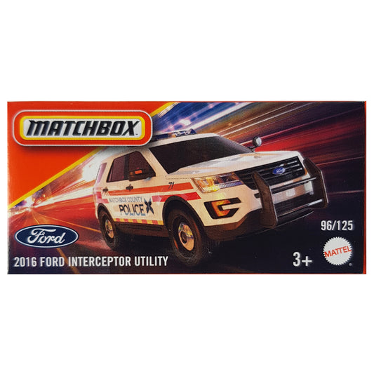 Matchbox Power Grabs - 2016 Ford Interceptor Utility White (JBV95) 1:64