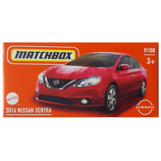 Matchbox Power Grabs - 2016 Nissan Sentra Red (HVP70)