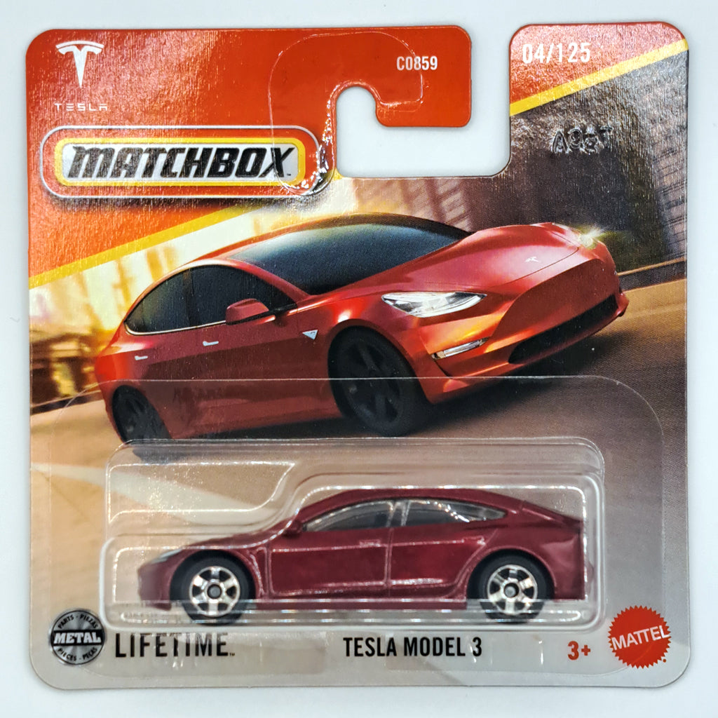 Matchbox - Tesla Model 3 Maroon Red (SC) 2025 MBX City (JBR41) – AGR Models