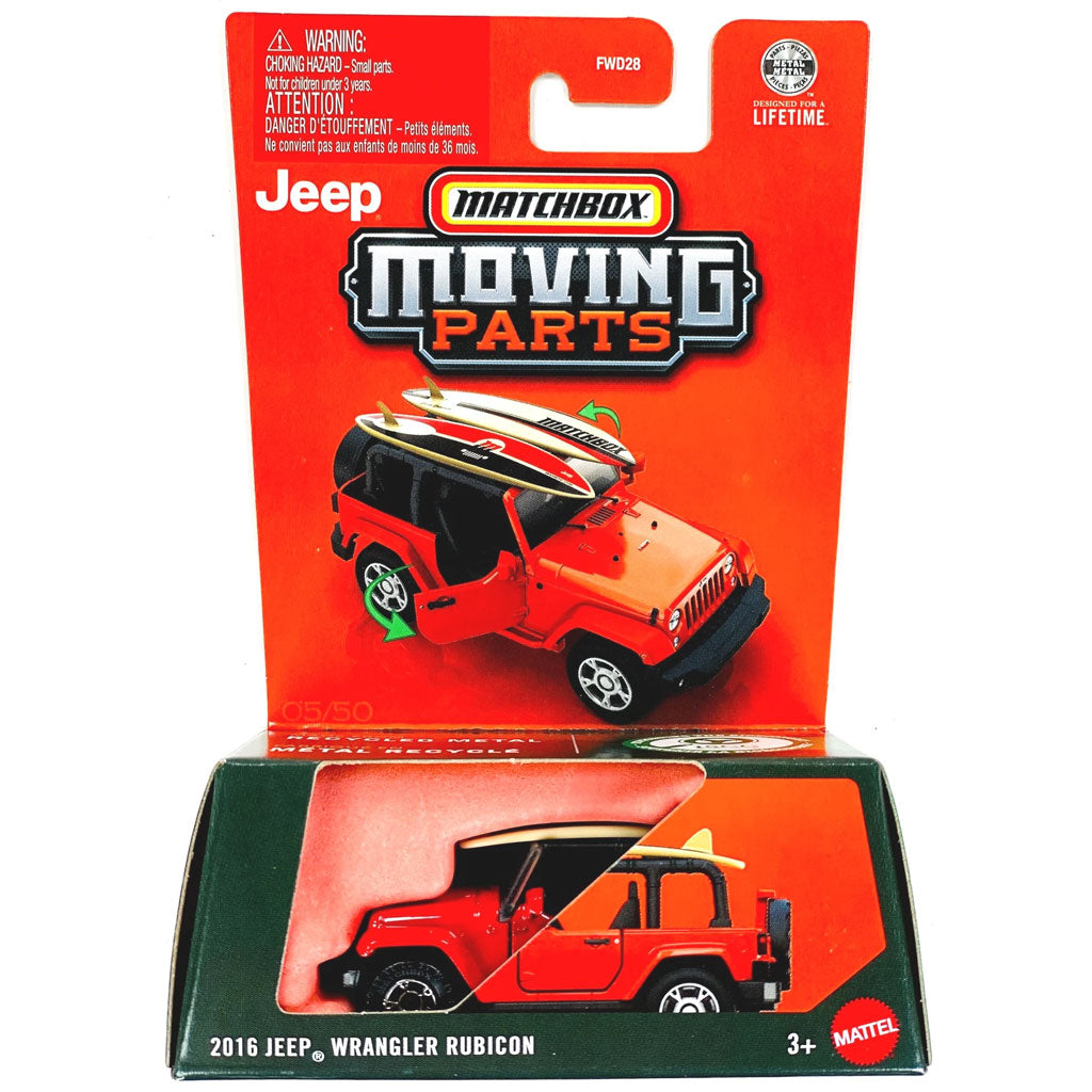 Matchbox Moving Parts 2026 - 2016 Jeep Wrangler Rubicon Red