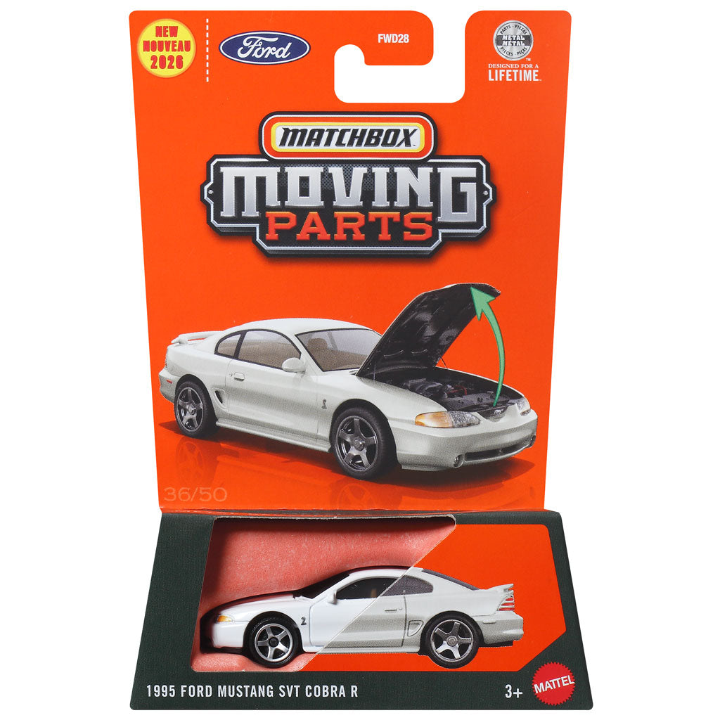 Matchbox Moving Parts 2026 - 1995 Ford Mustang SVT Cobra R White