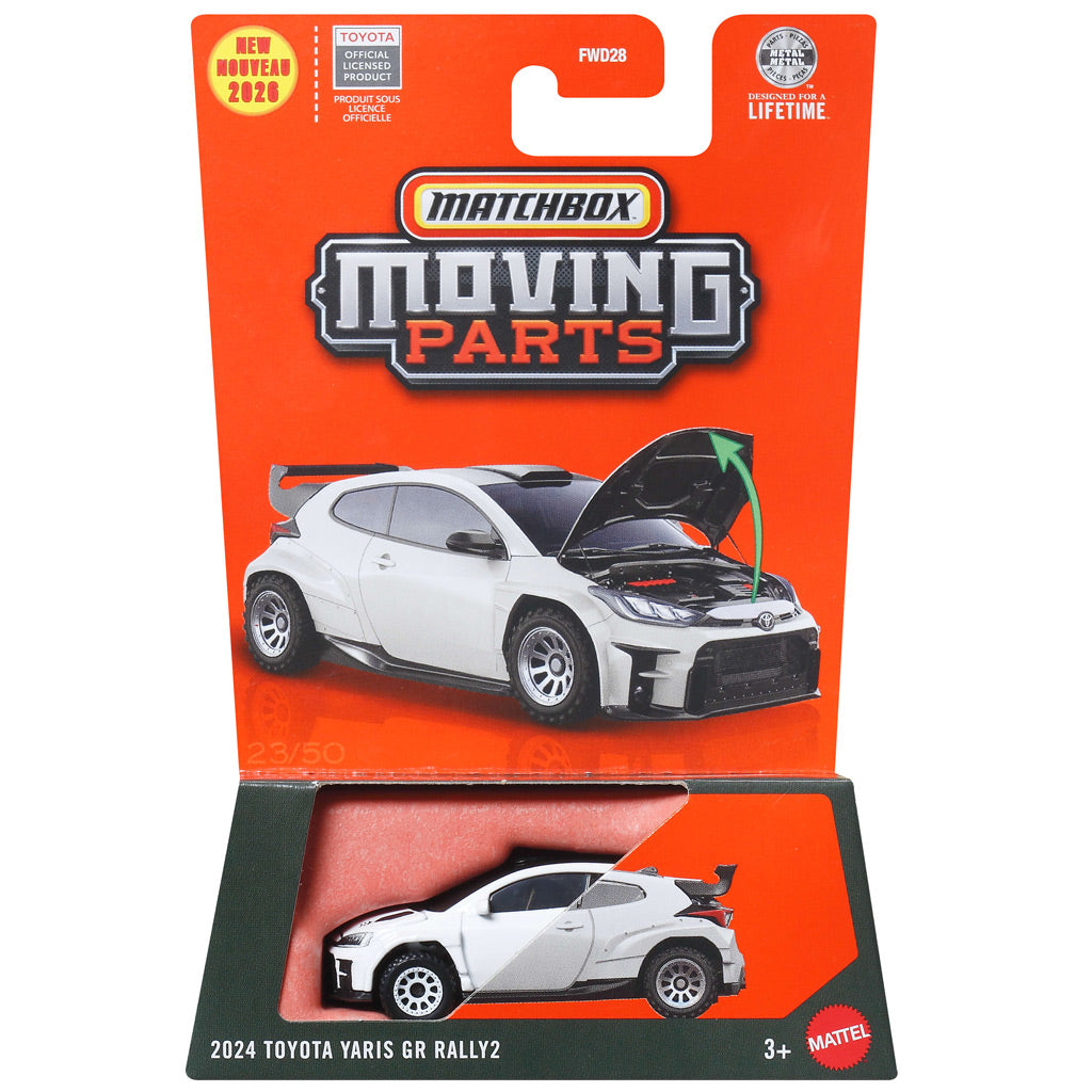 Matchbox Moving Parts 2026 - 2024 Toyota Yaris GR Rally2 White (JHV36)
