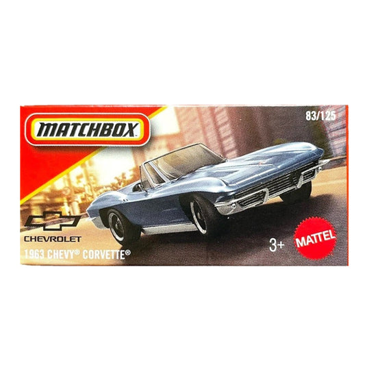 Matchbox Power Grabs - 1963 Chevy Corvette Light Blue (JBV29) (1:64)