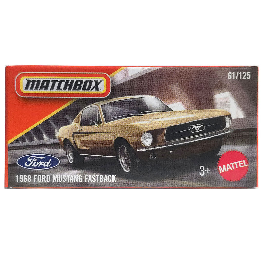Matchbox Power Grabs - 1968 Ford Mustang Fastback Gold (2026 Showroom)