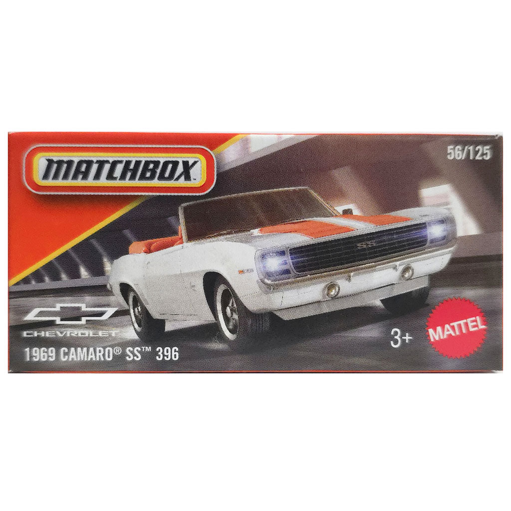 Matchbox Power Grabs - 1969 Camaro SS 396 White (2026 MBX Showroom)