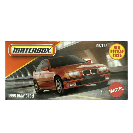 Matchbox Power Grabs - 1995 BMW 318ti Red (JBT88) (1:64 Scale)