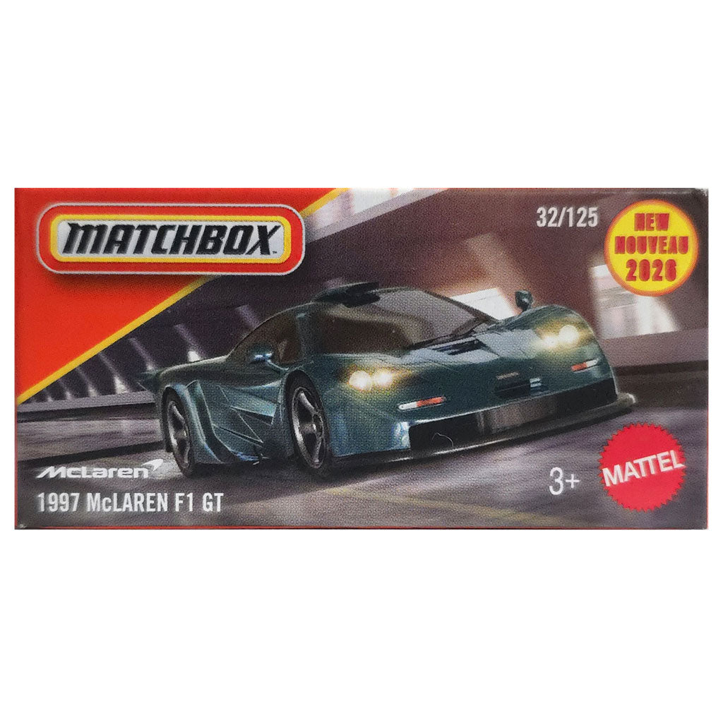 Matchbox Power Grabs - 1997 McLaren F1 GT Green (2026 MBX Showroom)
