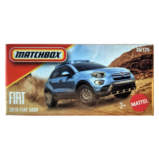 Matchbox Power Grabs - 2016 Fiat 500X Blue (JBV79) (1:64 Scale)