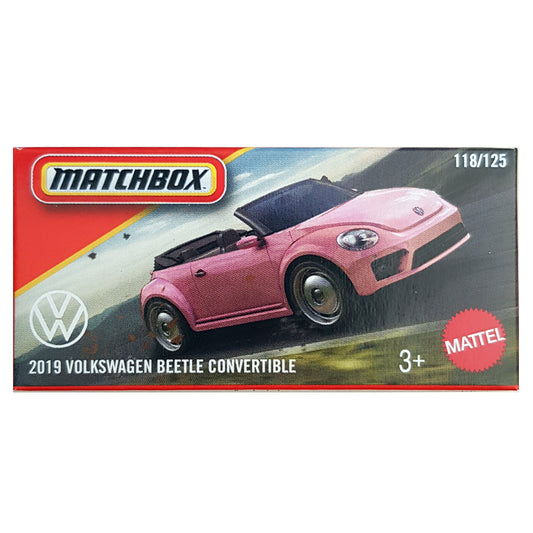 Matchbox Power Grabs - 2019 Volkswagen Beetle Convertible Pink (JBV50)