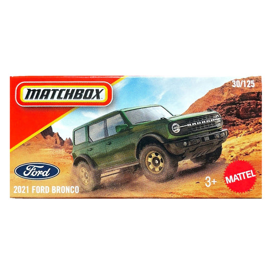 Matchbox Power Grabs - 2021 Ford Bronco Green (JBV86) (1:64 Scale)