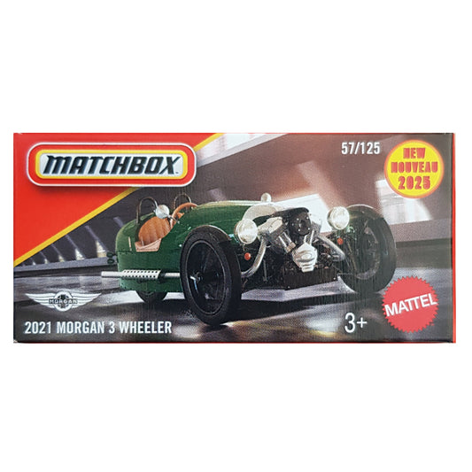 Matchbox Power Grabs - 2021 Morgan 3 Wheeler Green (JBT87) (1:64)