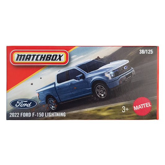Matchbox Power Grabs - 2022 Ford F-150 Lightning Blue (JBV41) (1:64)