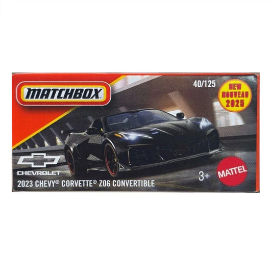 Matchbox Power Grabs - 2023 Chevy Corvette Z06 Convertible Black