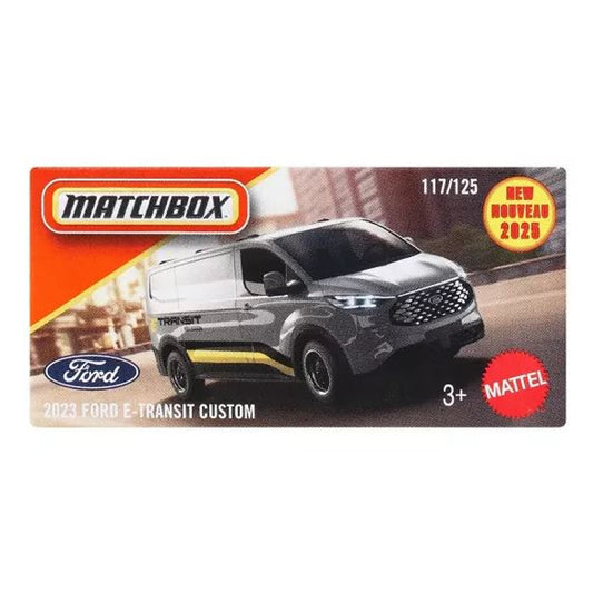 Matchbox Power Grabs - 2023 Ford E-Transit Custom Grey (JBV12)