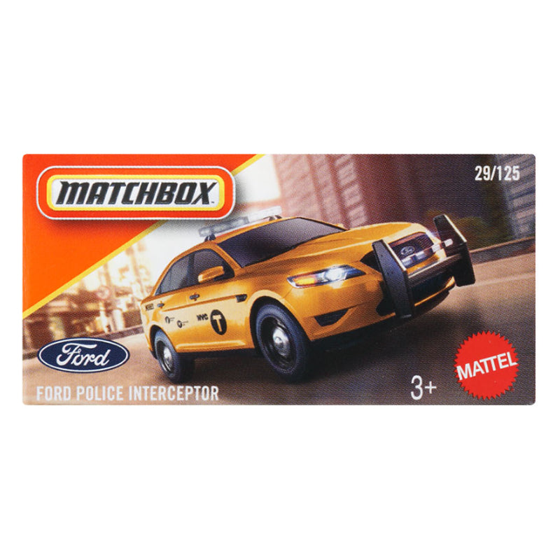 Matchbox Power Grabs - Ford Police Interceptor Yellow (JBV94) (1:64)