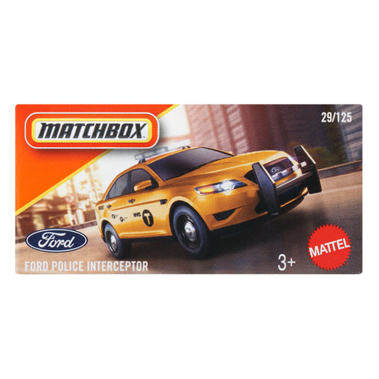 Matchbox Power Grabs - Ford Police Interceptor Yellow (JBV94) (1:64)