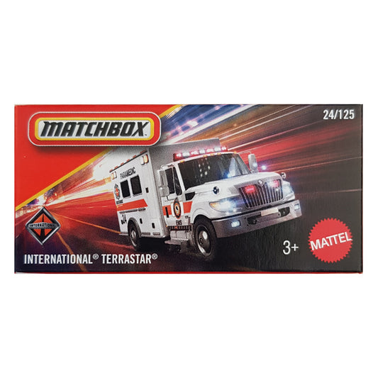 Matchbox Power Grabs - International Terrastar Ambulance White (JBV98)