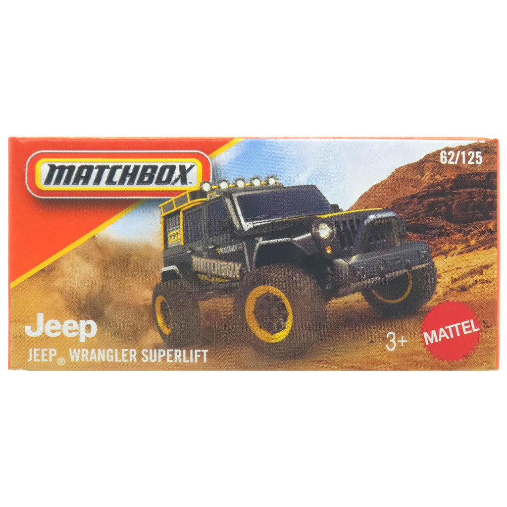 Matchbox Power Grabs - Jeep Wrangler Superlift Black (2026 Adventure)