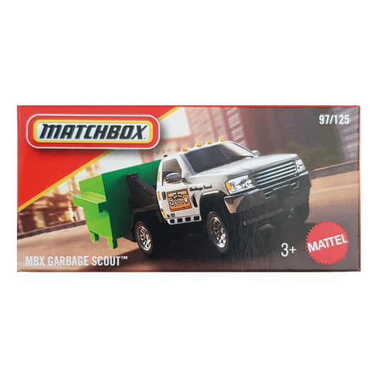 Matchbox Power Grabs - MBX Garbage Scout White (JBV37) (1:64 Scale)