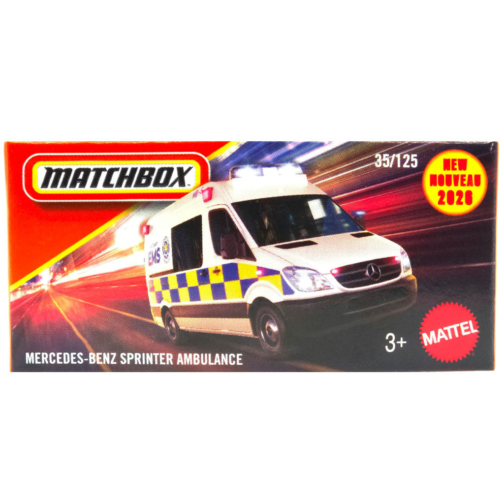 Matchbox Power Grabs - Mercedes-Benz Sprinter Ambulance (JHR02)