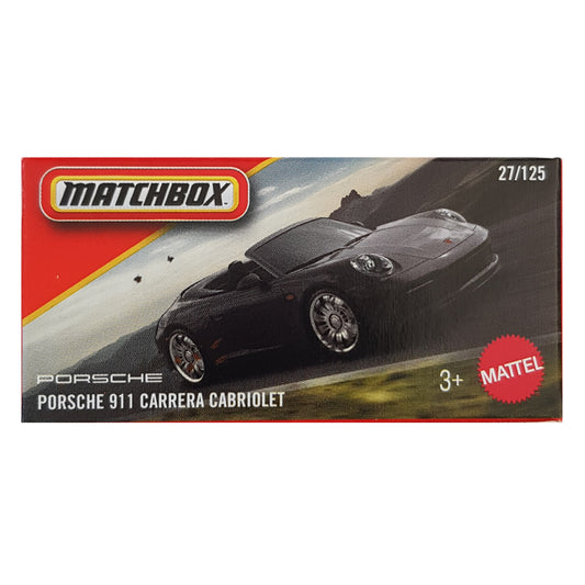 Matchbox Power Grabs - Porsche 911 Carrera Cabriolet Grey (1:64) JBV46