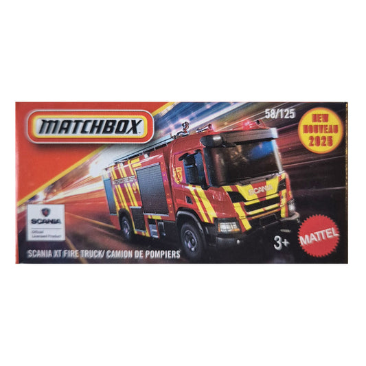 Matchbox Power Grabs - Scania XT Fire Truck Red (2025 MBX Rescue)