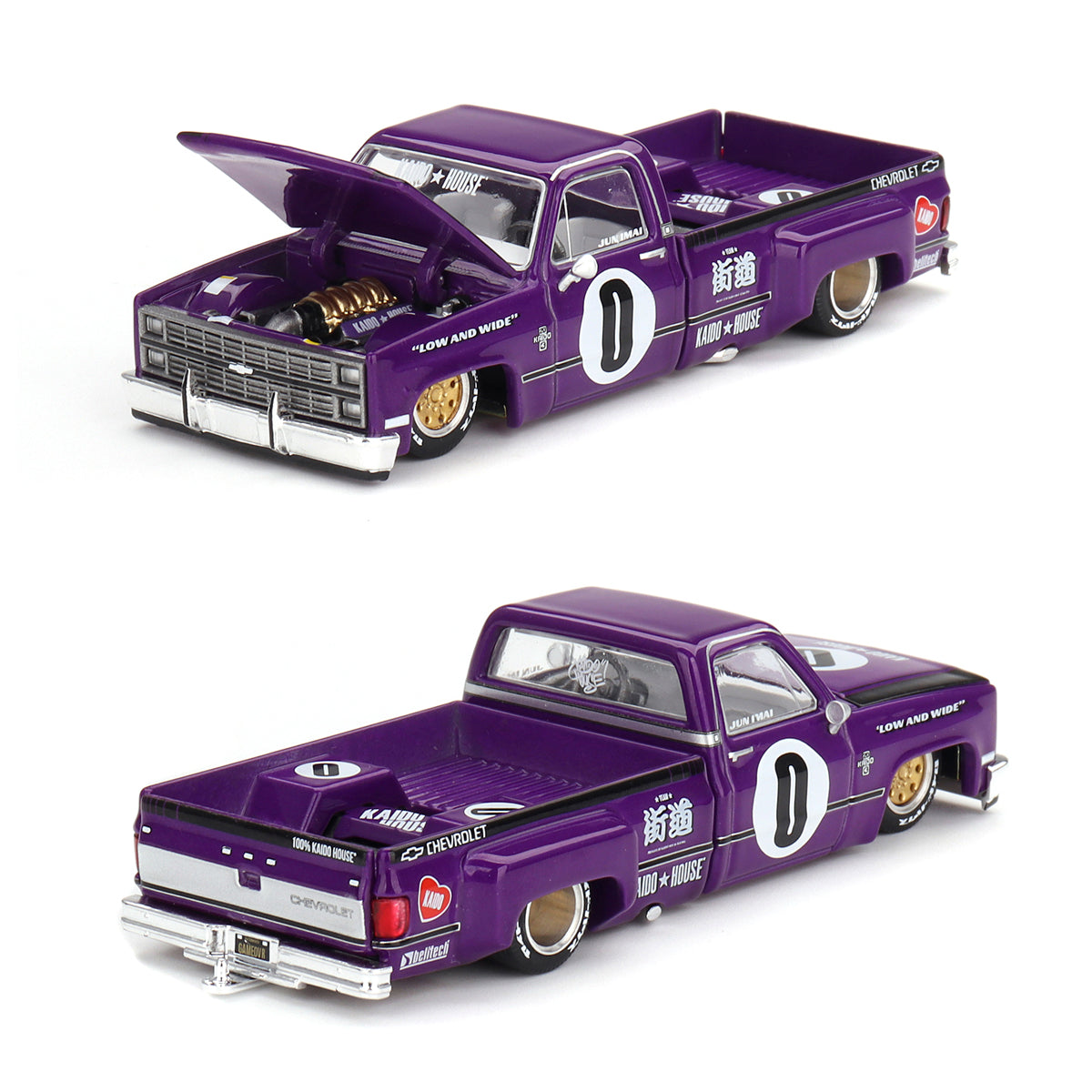 Mini GT Chevrolet Silverado Dually Kaido V1 Purple (084) (1:64)