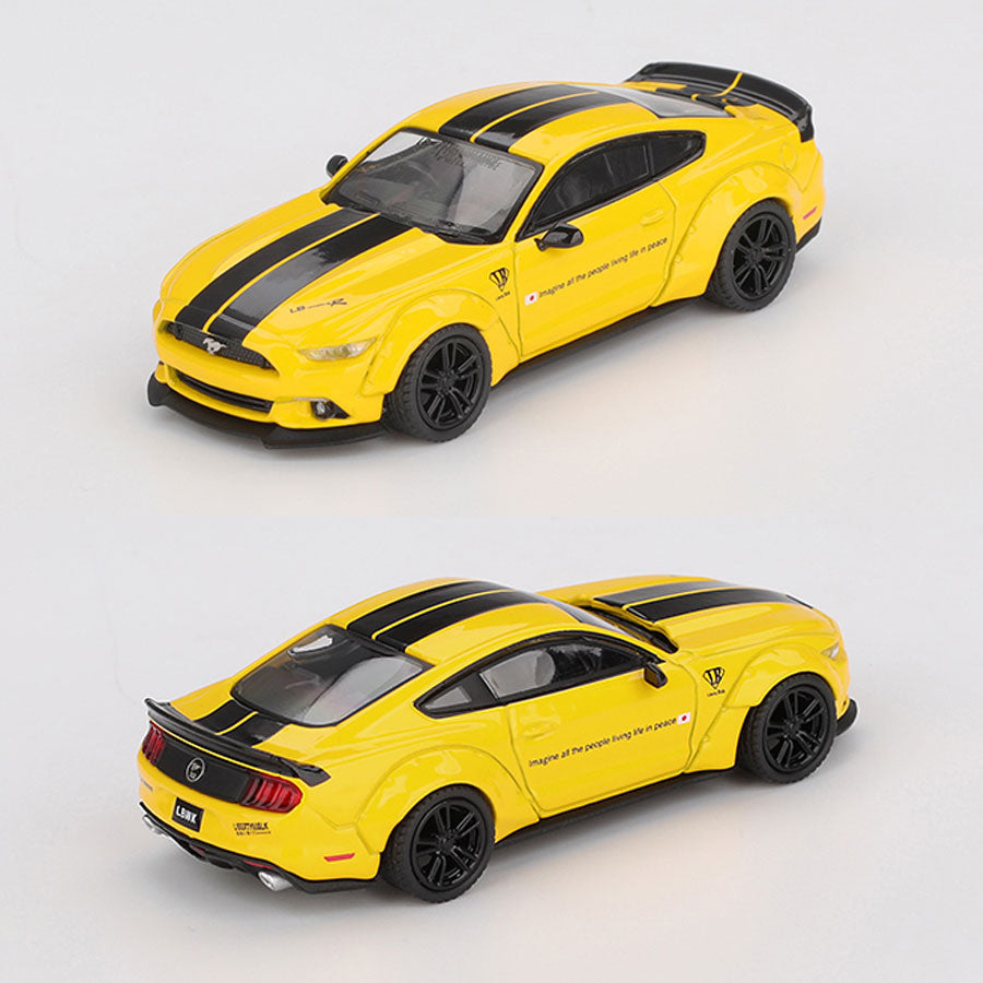 Mini GT LB-Works Ford Mustang Triple Yellow (1077) (1:64 Scale)