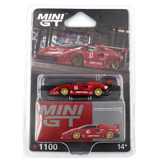 Mini GT Lamborghini Countach LB-Works Red (1100) 1:64 (Blister Pack)