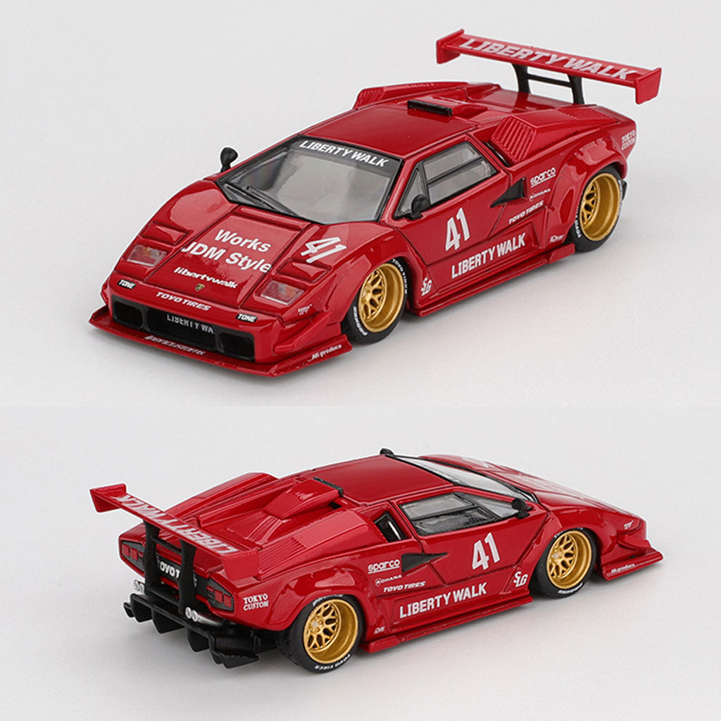 Mini GT Lamborghini Countach LB-Works Red (1100) (1:64 Scale)