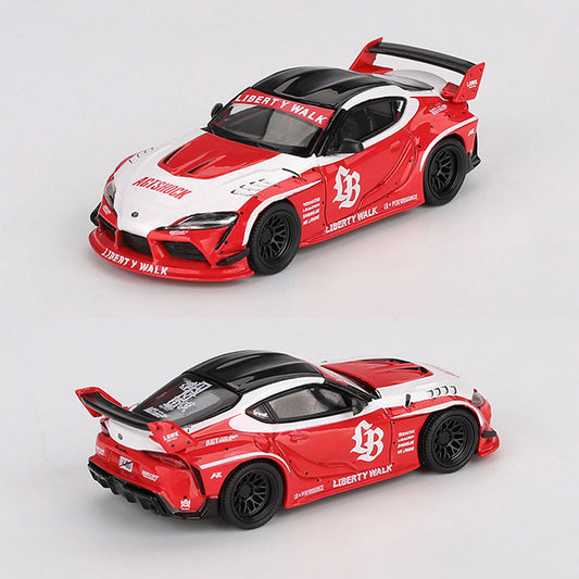 Mini GT LB Works Toyota GR Supra Red / White Liberty Walk (1103) 1:64