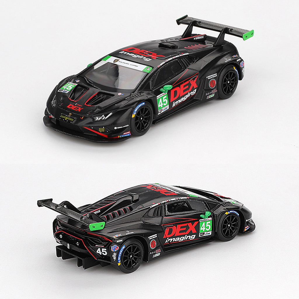 Mini GT Lamborghini Huracan GT3 Evo2 #45 Dex Imaging 2024 IMSA (1129)