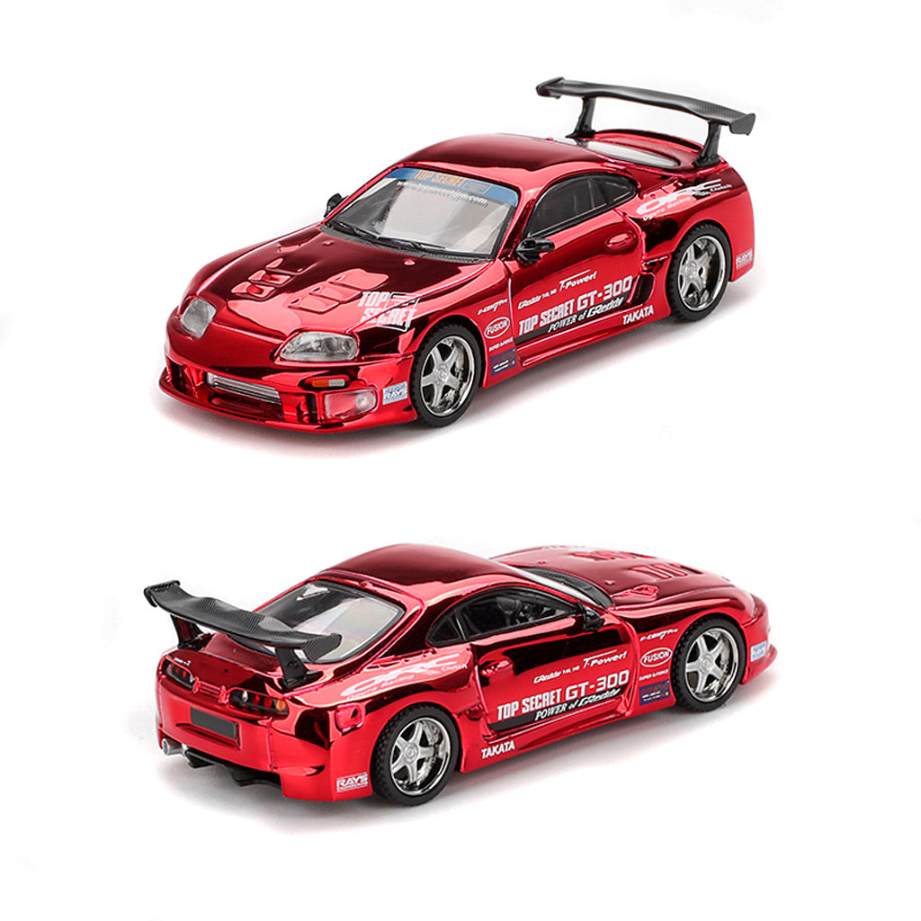 Mini GT Toyota Supra (A80) Top Secret GT-300 Red Chrome (1132) (1:64)