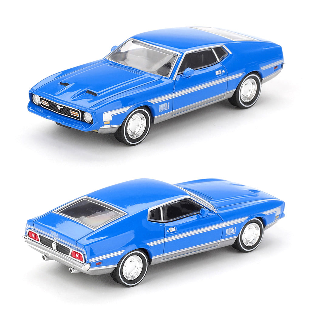 Mini GT Ford Mustang Mach 1 Grabber Blue (1138) (1:64 Scale)
