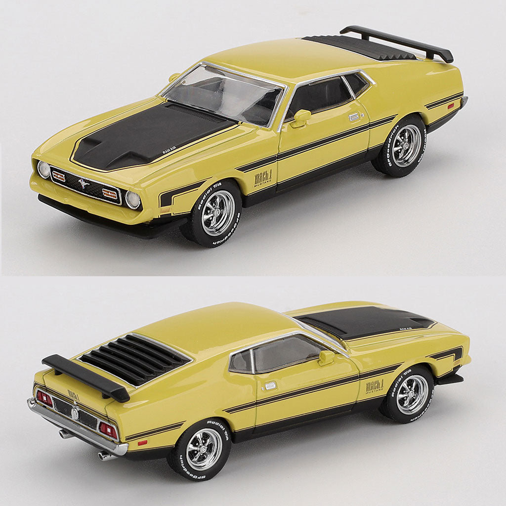 Mini GT Ford Mustang Mach 1 Grabber Yellow (1139) (1:64 Scale)