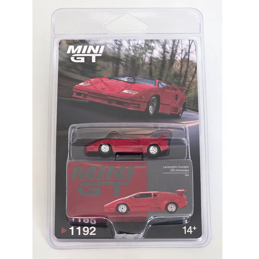 Mini GT Lamborghini Countach 25th Anniversary Red (1192) Blister Pack