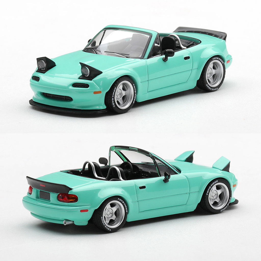 Mini GT Mazda Miata MX-5 (NA) Pandem Mint Green (1249) (1:64 Scale)