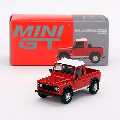 Mini GT Land Rover Defender 90 Pickup Masai Red (323) (1:64)