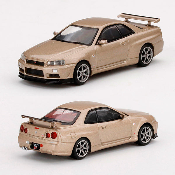 Mini GT Nissan Skyline GT-R R34 M-Spec Silica Breath (348) (1:64)