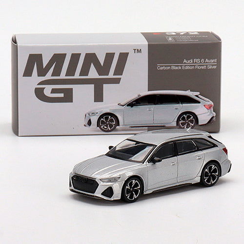 Mini GT Audi RS6 Avant Carbon Black Edition Silver RHD (1/64) (372)